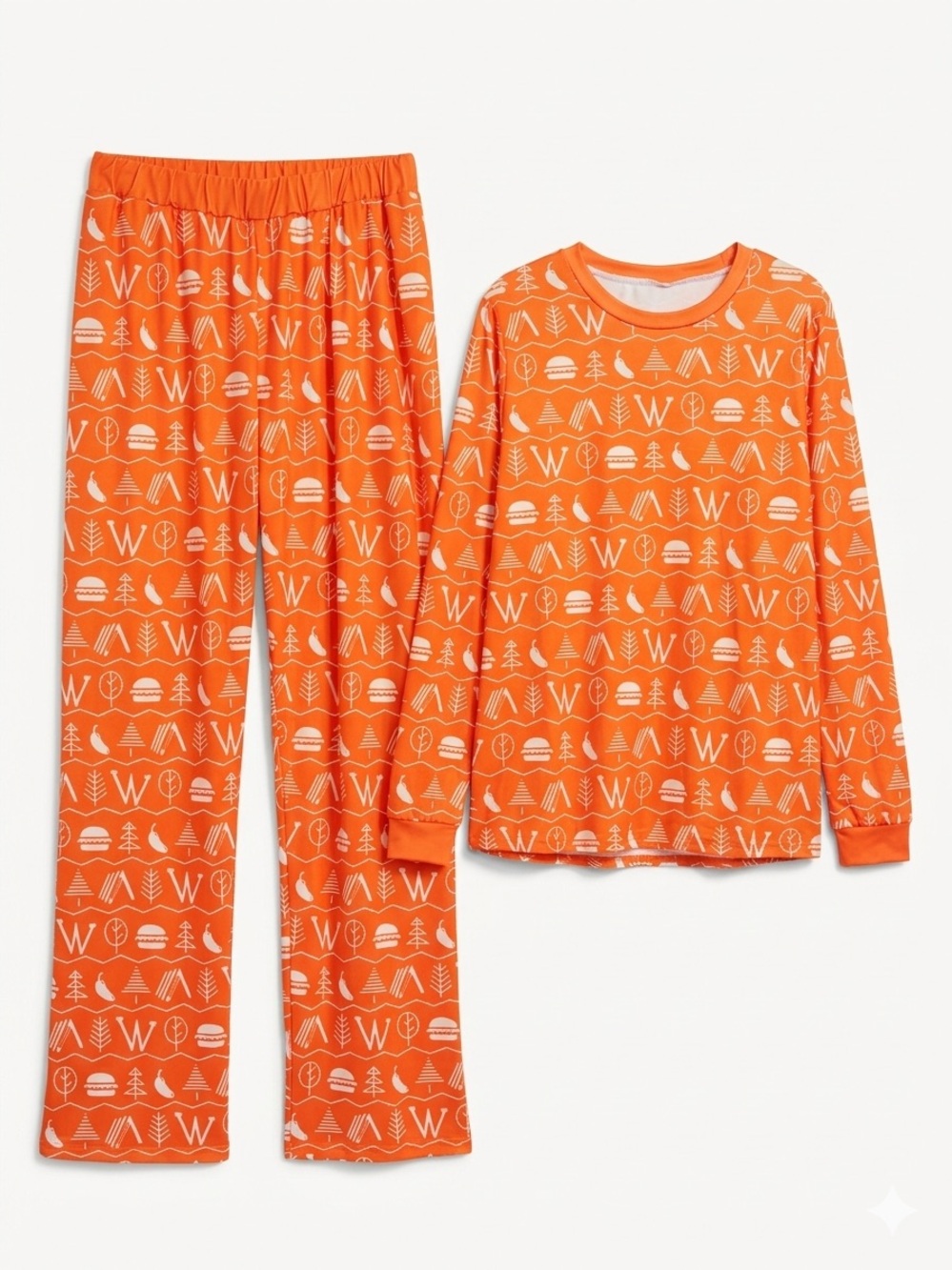 Whataburger Holiday Limited Release Pajama Set Adult Unisex Medium Orange TX